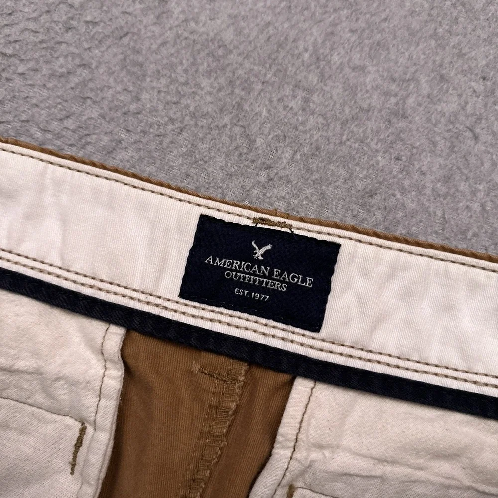 American Eagle Chino Pants Mens 30x30* Brown Original Straight 100% Cotton‎ Golf